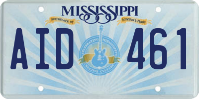 MS license plate AID461