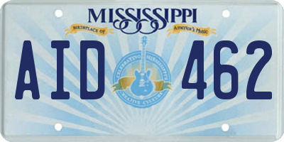 MS license plate AID462