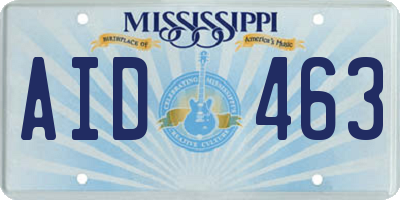 MS license plate AID463