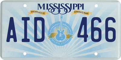 MS license plate AID466
