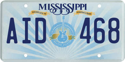 MS license plate AID468