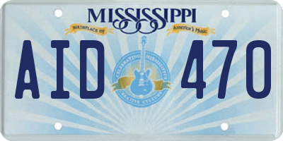 MS license plate AID470