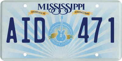 MS license plate AID471