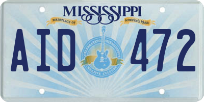 MS license plate AID472