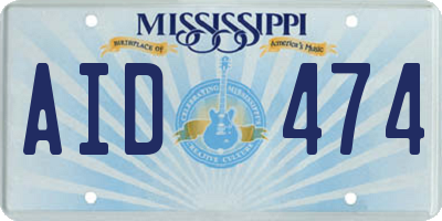 MS license plate AID474