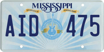 MS license plate AID475
