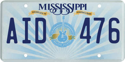 MS license plate AID476