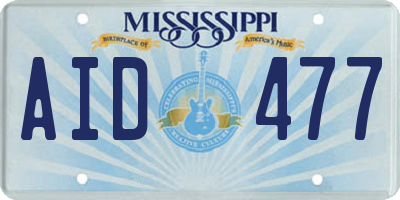MS license plate AID477