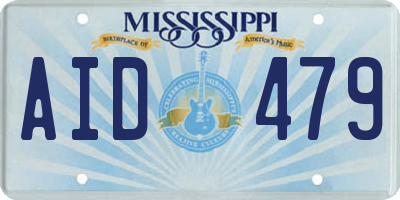 MS license plate AID479