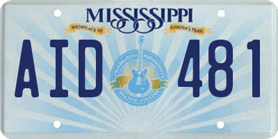 MS license plate AID481