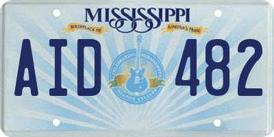 MS license plate AID482