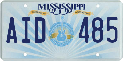 MS license plate AID485