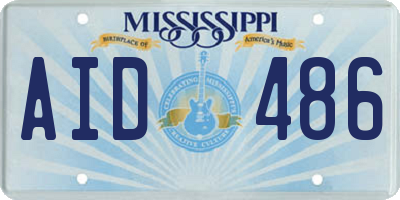 MS license plate AID486