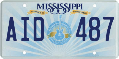 MS license plate AID487