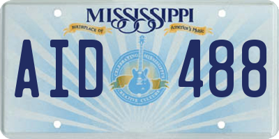 MS license plate AID488