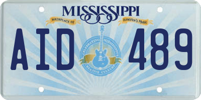 MS license plate AID489