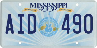 MS license plate AID490