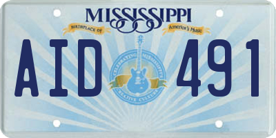 MS license plate AID491