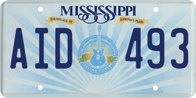 MS license plate AID493