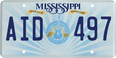 MS license plate AID497