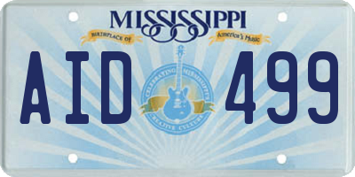MS license plate AID499
