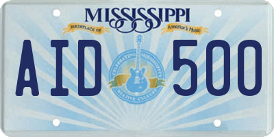 MS license plate AID500