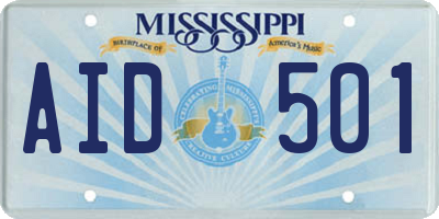 MS license plate AID501