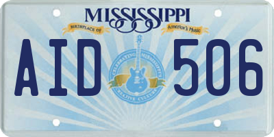 MS license plate AID506
