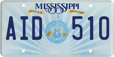 MS license plate AID510