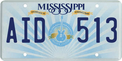 MS license plate AID513