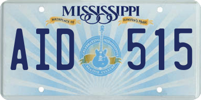 MS license plate AID515