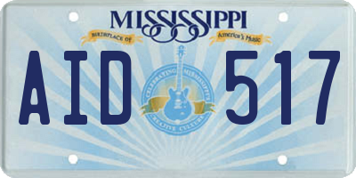 MS license plate AID517
