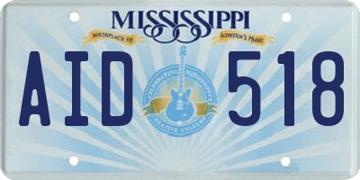MS license plate AID518