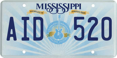 MS license plate AID520