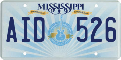 MS license plate AID526