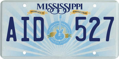 MS license plate AID527
