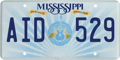 MS license plate AID529