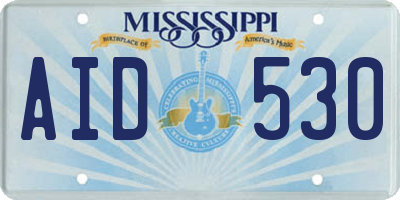 MS license plate AID530