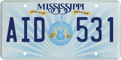 MS license plate AID531