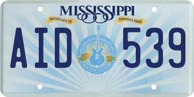 MS license plate AID539