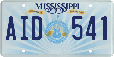 MS license plate AID541