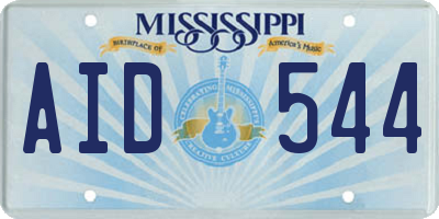 MS license plate AID544