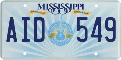 MS license plate AID549