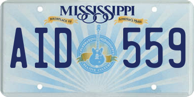 MS license plate AID559