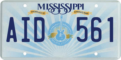 MS license plate AID561