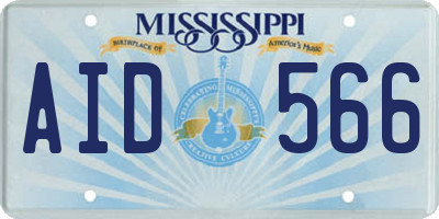 MS license plate AID566