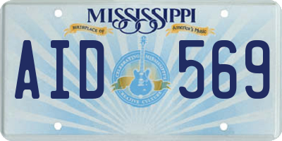 MS license plate AID569