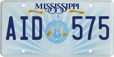 MS license plate AID575