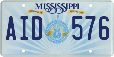 MS license plate AID576