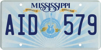 MS license plate AID579